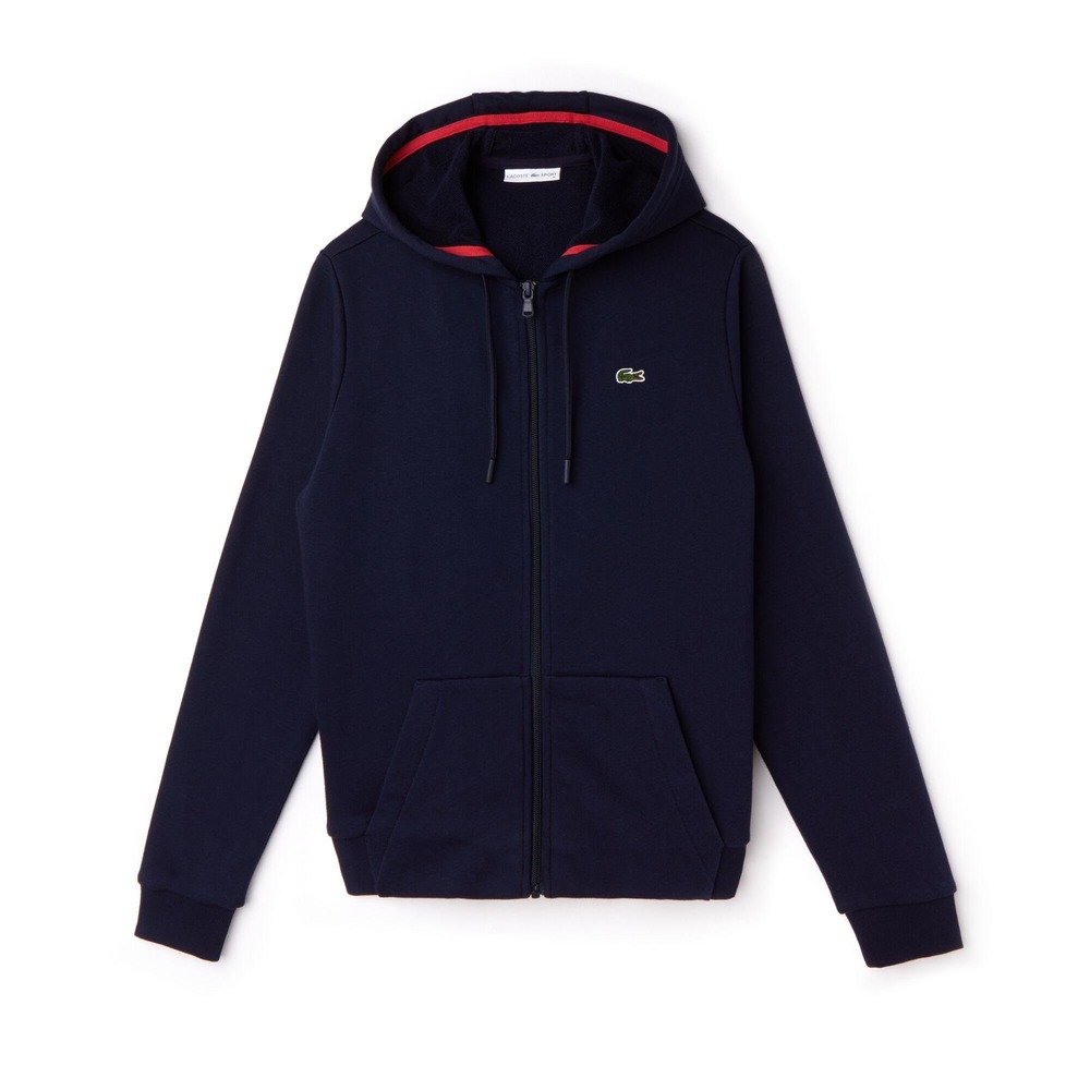Lacoste Sport Boys Navy Blue Full Zip Fleece Hoodie Sweatshirt Size 34